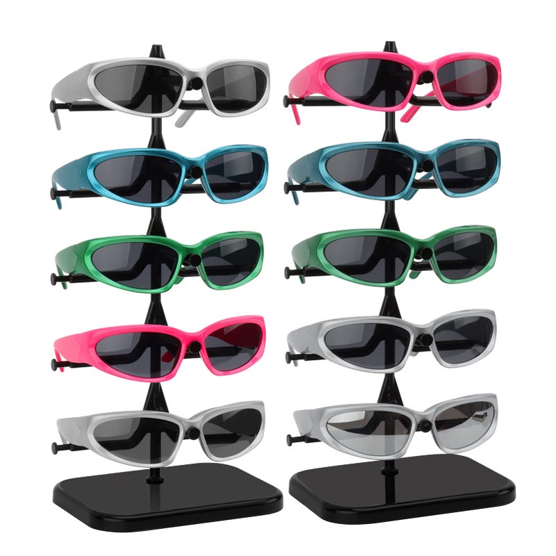 DesignSter Sunglasses Display-2PCS Set Eyeglasses Stand Rack, Sunglasses Organizer Stand, Sunglasses Storage (Black 2pcs) - Image 1